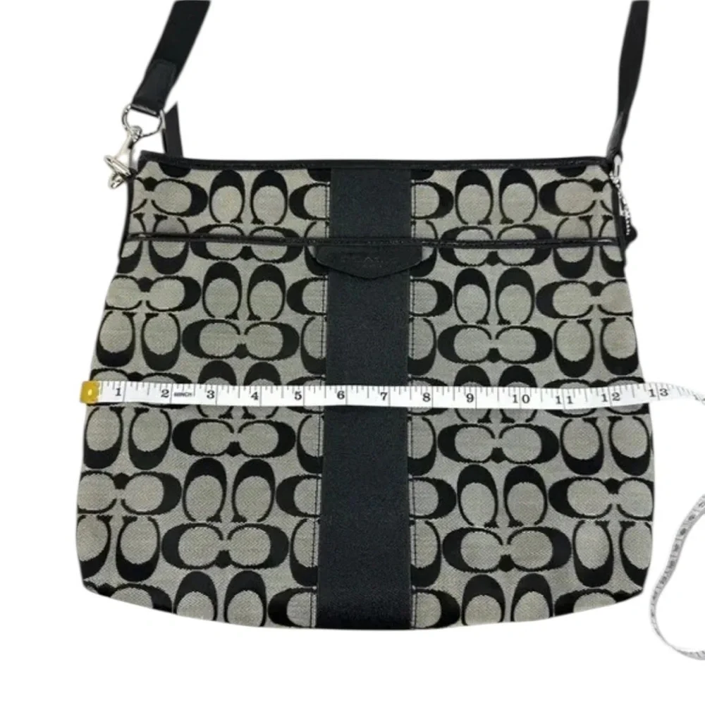 COACH Canvas Signature Monogram Crossbody Black Grey